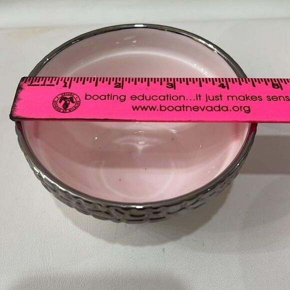 Royal Ridge Made In PRC Set 3 Rice Bowls 3 1/2 In Round 2 1/2 In Tall Silver Rim - Picture 9 of 11